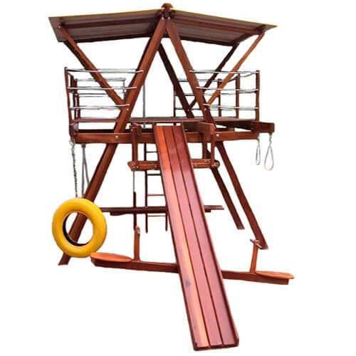 Fotografia oficial de Playground De Madeira Grande Com 14 Brinquedos - Envernizado
